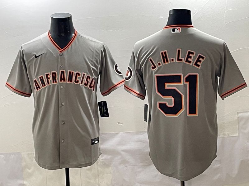 Men 2025 San Francisco Giants 51 J.H.Lee Grey Game Nike MLB Jersey style 11